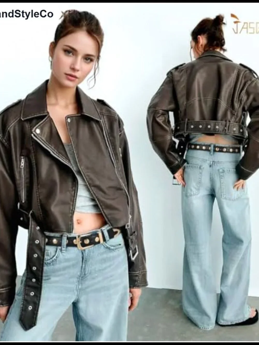 Punk Studded PU Leather Belt for Women, Rivet Waist Belt